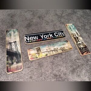 New York City Decorative Wooden Wall Art Set